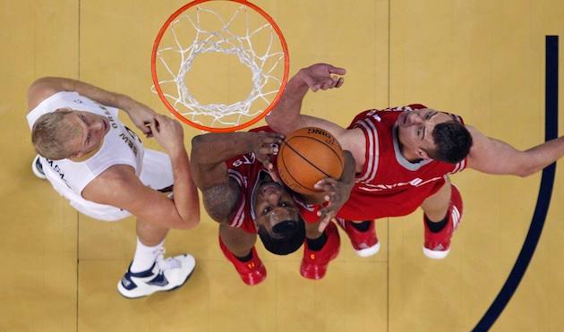 Terrence Jones (middle) and Donatas Motiejunas (right) will be battling for minutes.